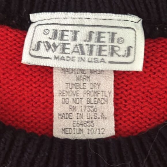 Vintage Kid’s Jet Set Red Sweater with Scottish Terrier Dogs Medium 10-12 - Picture 9 of 11